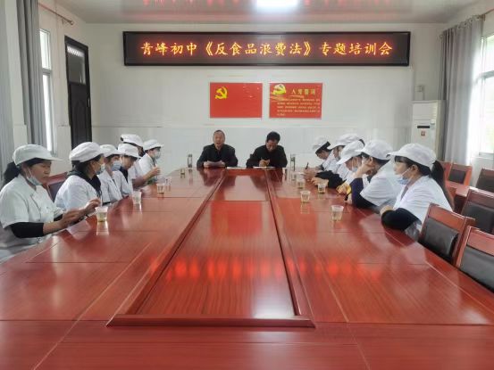 青峰初中開展反食品浪費法主題培訓