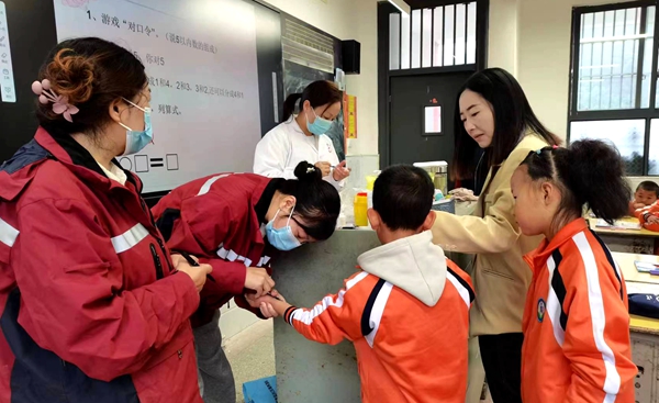 沙河鄉明德小學結核病篩查，共創無“核”校園